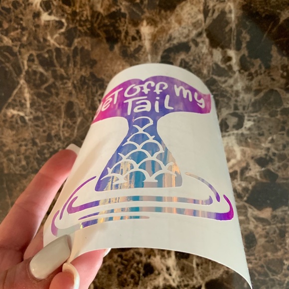 Hologram Mermaid Get Off My Tail Car Window Decal - Picture 4 of 7